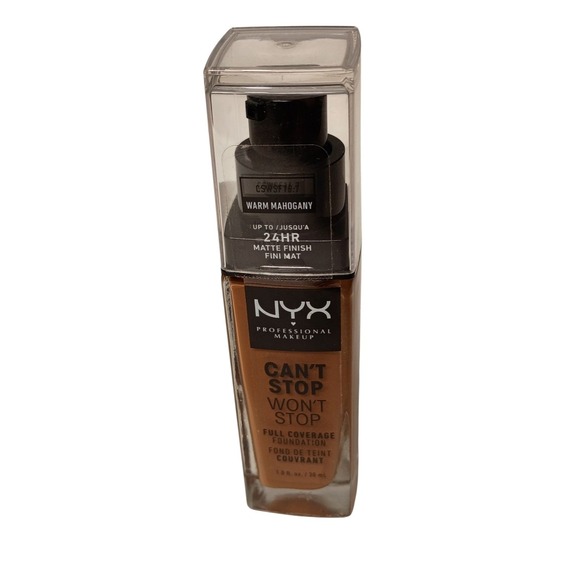 NYX PROF. MAKEUP Can't Stop Won't Stop Foundation Warm Mahogany 24 Hour Coverage - Picture 1 of 3